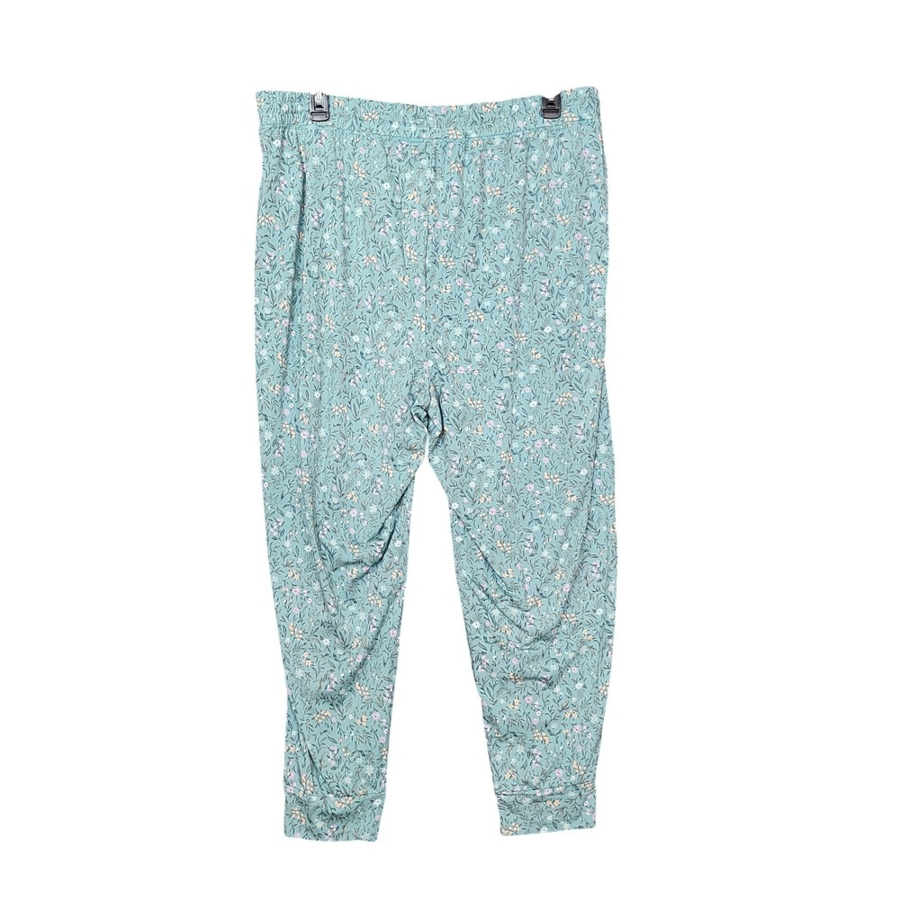 State of Day Printed Jogger Pajama Pants Floral Garden Brush Cotton Blend 1X - Picture 5 of 6